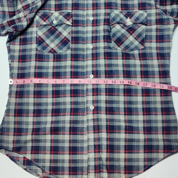 Vintage Levi Plaid Button Down 1970's Men's Large - Picture 4 of 12